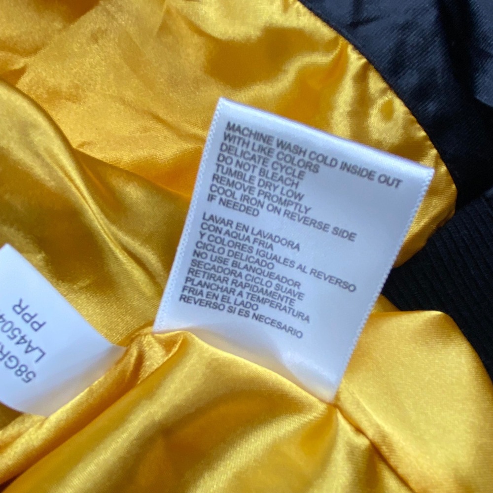 Starter Pittsburgh Pirates Nylon Bomber Jacket Men's XL Black Yellow P Logo - Picture 4 of 13
